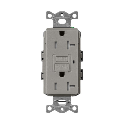 Lutron Claro 20A Tamper Resistant GFCI Duplex Receptacle, Decorator-Style Outlet, Self-Testing, Satin Finish, SCR-20-GFST-CS, Cobblestone