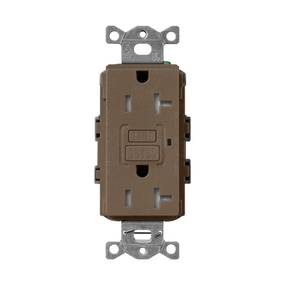 Lutron Claro 20A Tamper Resistant GFCI Duplex Receptacle, Decorator-Style Outlet, Self-Testing, Satin Finish, SCR-20-GFST-EP,Espresso