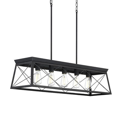 Progress Lighting P400048-031 Briarwood 5-Light Chandelier Ceiling Light, Textured Black