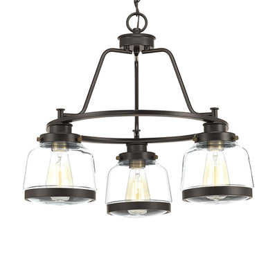 Progress Lighting P400057-020 Judson 3-Light Chandelier Ceiling Light, Antique Bronze