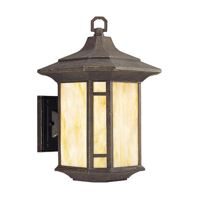 Progress Lighting P5629-46 Arts and Crafts 1-Light 10 in Outdoor Wall Lantern, Weathered Bronze