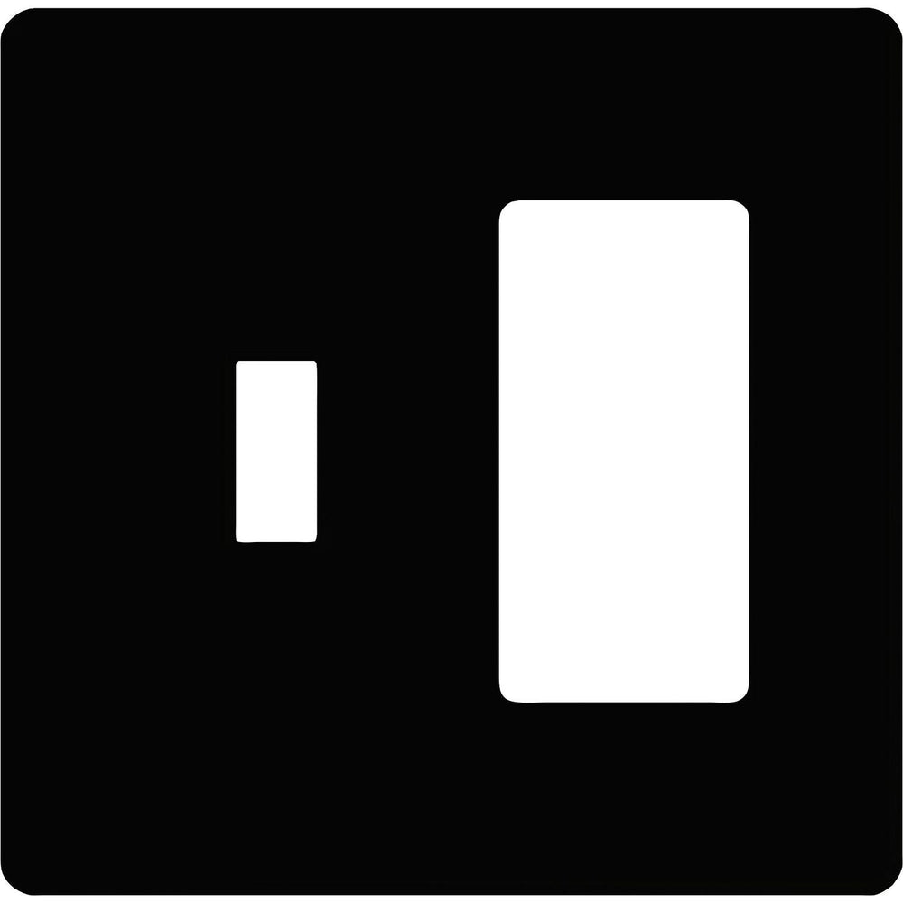 Lutron Fassada Combination 2 Gang, 1 Traditional and 1 Designer/Decorator-Style Opening for Dimmers and Switches, Gloss Finish, FG-2-TD-AL, Black