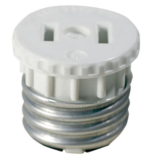 Leviton 125 Indoor 660 Watt, 125 Volt, 2-Pole, 2-Wire Lampholder to Outlet Adapter