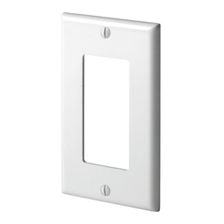 Leviton 80401-NW 1-Gang Decora/GFCI Device Decora Wallplate/Faceplate, Standard Size, Thermoplastic Nylon, Device Mount
