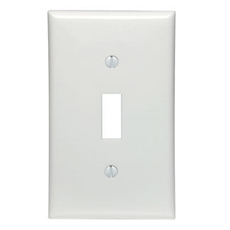 Leviton 80701-W 1-Gang Toggle Device Switch Wallplate, Standard Size, Thermoplastic Nylon, Device Mount