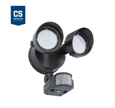 Lithonia Lighting Contractor Select OLF 25W 2-Head LED Flood Light with Motion Sensor 120V