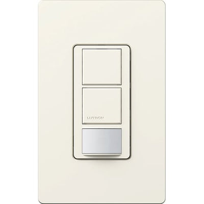 Lutron Maestro Partial-On Dual Circuit Motion Sensor Switch, 6A Light, 120-277V, Single Pole, Ground or Neutral Required, MS-OPS6-DDV-BI, Biscuit