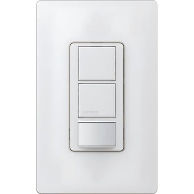 Lutron Maestro Partial-On Dual Circuit Motion Sensor Switch, 6A Light, 120-277V, Single Pole, Ground or Neutral Required, MS-OPS6-DDV-SW, Snow White