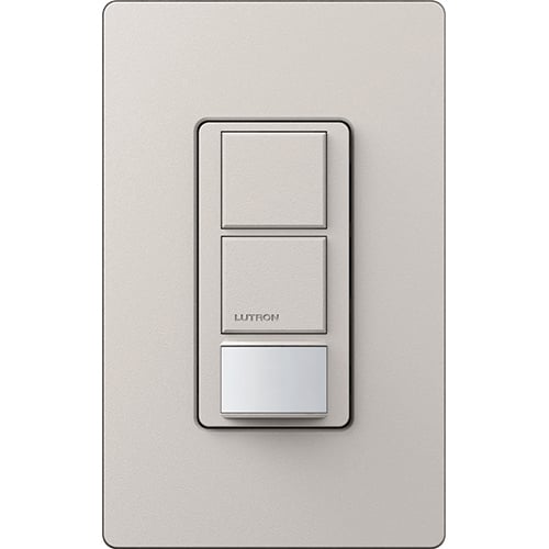 Lutron Maestro Partial-On Dual Circuit Motion Sensor Switch, 6A Light, 120-277V, Single Pole, Ground or Neutral Required, MS-OPS6-DDV-TP, Taupe