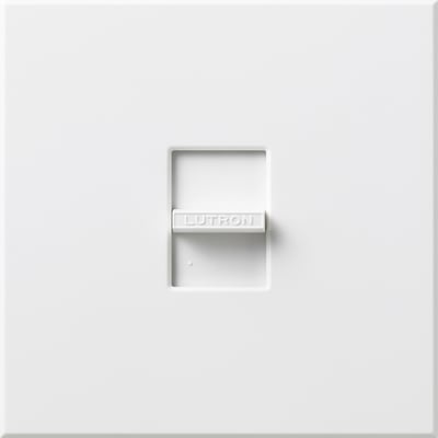 Lutron Nova 3-Wire Dimmer Switch for Ballasts/LED Drivers 8A, Single-Pole, 277V, Large Control, Wall Plate Included, NF-10-277-WH, White
