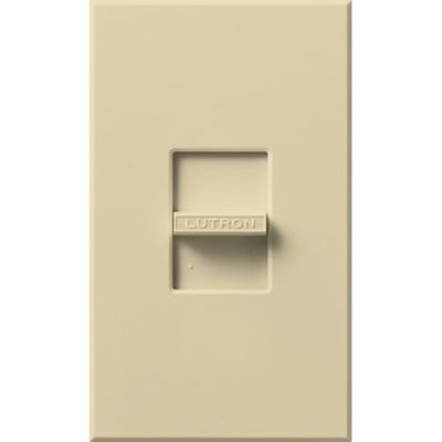 Lutron Nova MLV Dimmer, 450W (600VA), Single-Pole, No Neutral Required, 120V, Small Control, Wall Plate Included, NLV-600-IV, Ivory