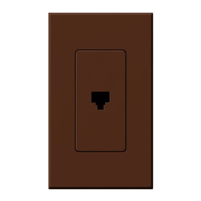 Lutron Architectural Telephone Jack, 6-conductor, RJ11, Single Gang Wall Plate Included, Matte Finish, NT-PJ-SI, Sienna