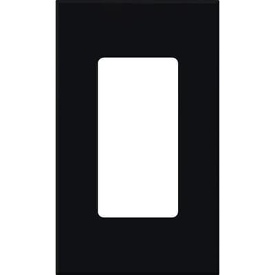 Lutron Nova T Wall Plate Kit, Single-Gang, Fits Small Accessory/Wall Keypad Insert, No Fins Broken, Matte Finish, NT-R3-NFB-BL, Black