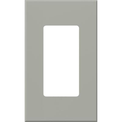 Lutron Nova T Wall Plate Kit, Single-Gang, Fits Small Accessory/Wall Keypad Insert, No Fins Broken, Matte Finish, NT-R3-NFB-GR, Gray