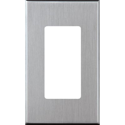 Lutron Nova T Wall Plate Kit, Single-Gang, Fits Small Accessory/Wall Keypad Insert, No Fins Broken, Metal Finish, NT-R3-NFB-SC, Satin Chrome