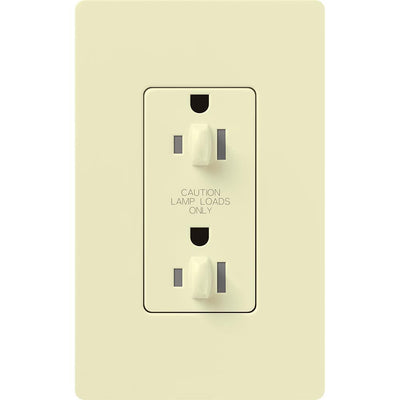 Lutron Architectural 20A Dual Dimming, Tamper Resistant Duplex Receptacle, 125V, Wall Plate Included, Matte Finish, NTR-20-DDTR-AL, Almond
