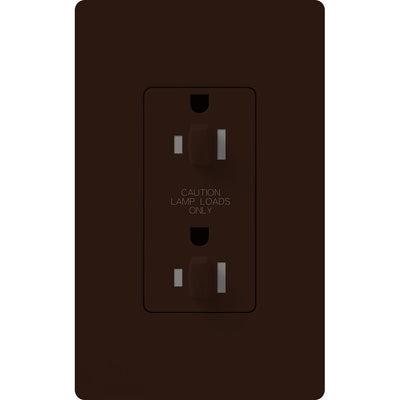 Lutron Architectural 20A Dual Dimming, Tamper Resistant Duplex Receptacle, 125V, Wall Plate Included, Matte Finish, NTR-20-DDTR-BR, Brown