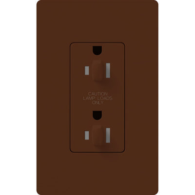 Lutron Architectural 20A Dual Dimming, Tamper Resistant Duplex Receptacle, 125V, Wall Plate Included, Matte Finish, NTR-20-DDTR-SI, Sienna