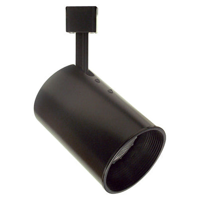 PAR 20 Line Voltage Flat Back Cylinder Track Fixture with Baffle