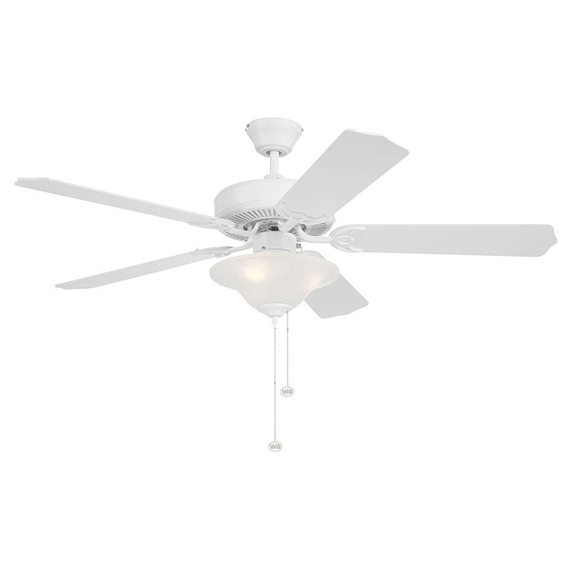 WFL-105-WH - 52" White Finish MDF 5-Blade Ceiling Fan and Light 7W*3 3000K