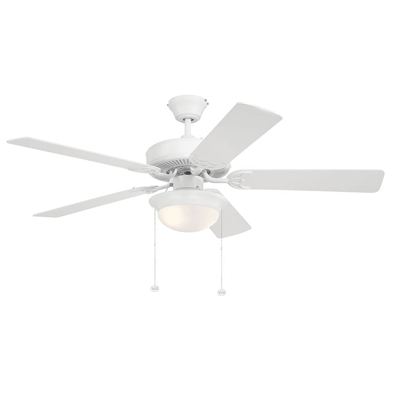 WFL-107-WH - 52" White Finish MDF 5-Blade Ceiling Fan and Light 9W*2 3000K