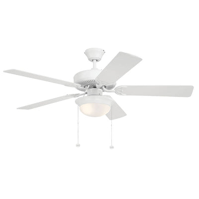 WFL-107-WH - 52" White Finish MDF 5-Blade Ceiling Fan and Light 9W*2 3000K
