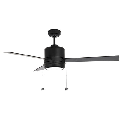 WFL-115-BK - 52" Black Finish Plywood 3-Blade Ceiling Fan and Light 20W 30K/40K/50K
