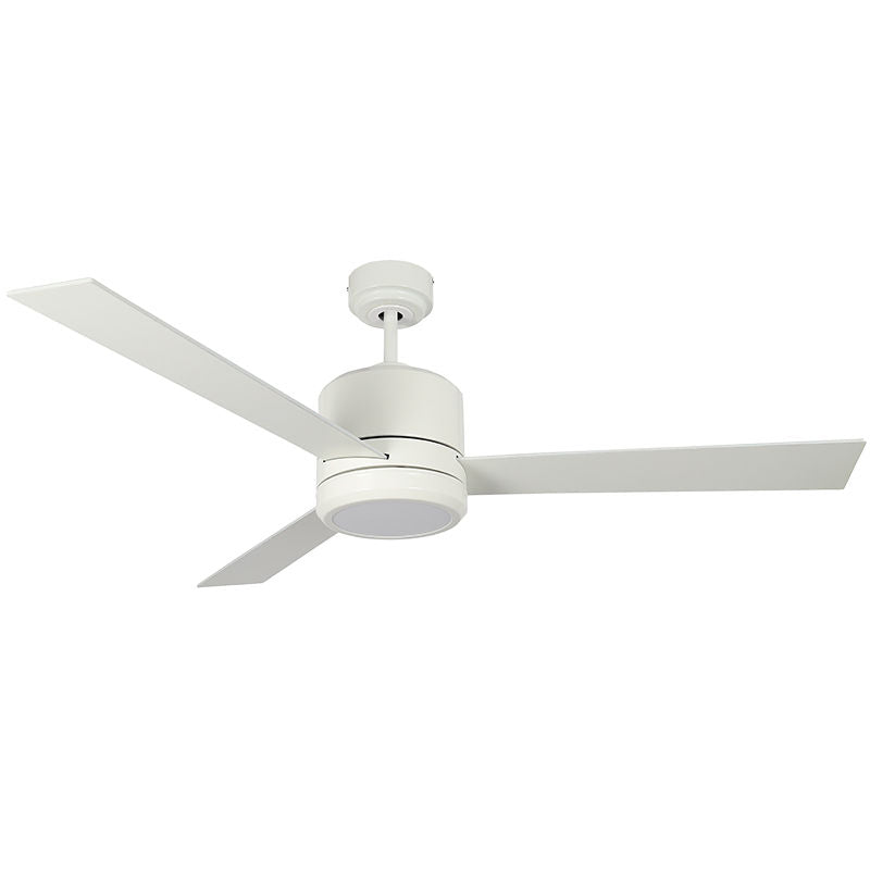WFL-116-WH - 52" White Finish Plywood 3-Blade Ceiling Fan and Light 19W 3000K