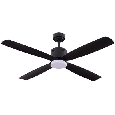 WFL-117DL-BK - 52" Black Finish ABS 4-Blade Ceiling Fan & Down Light 19W 3000K