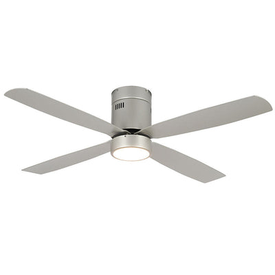 WFL-118-S - 52" Brush Nickel and Silver Finish AB 4-Blade Ceiling Fan and Light 19W 3000K