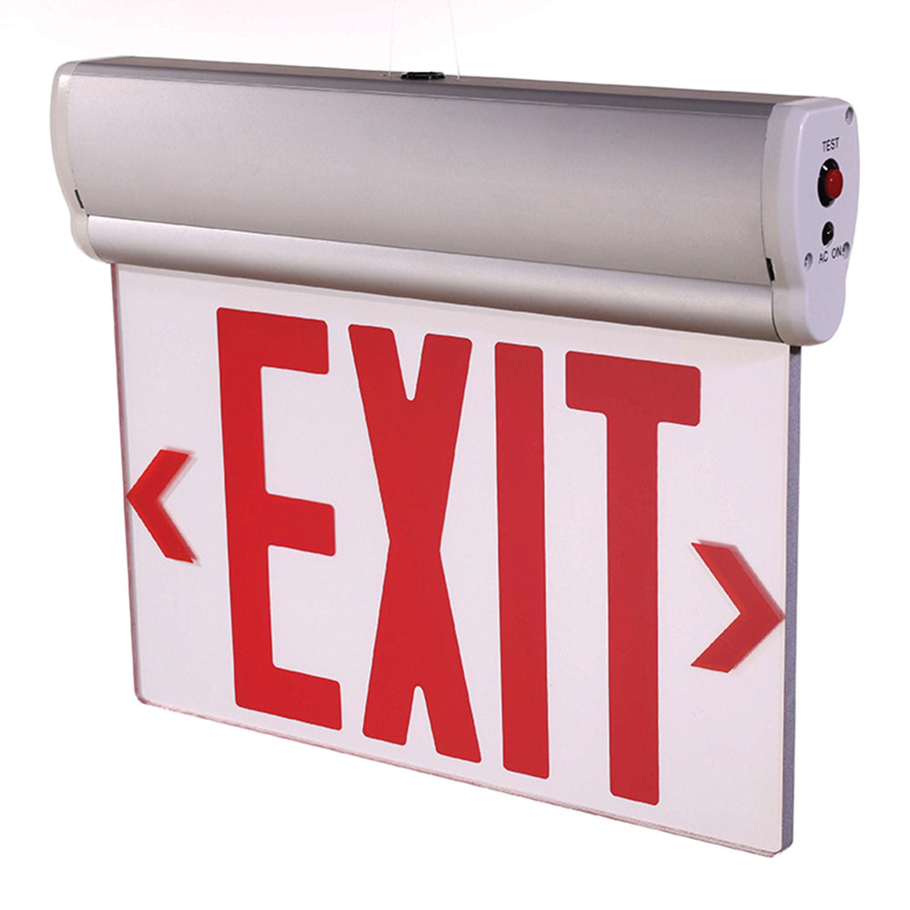 XT-EL1RCA-EM - Edge lit LED Sign with Red Letters in Aluminum Housing