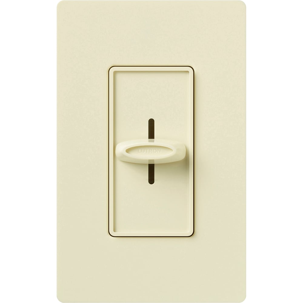 Lutron Skylark Slide-To-Off Dimmer, 1000W, Incandescent/Halogen Only, Single-Pole, 120V, S-1000H-AL, Almond