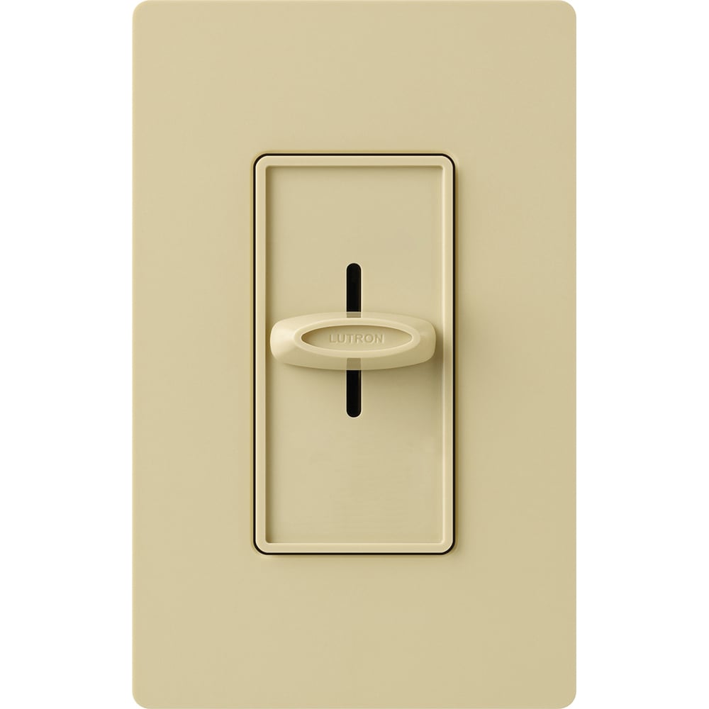 Lutron Skylark Slide-To-Off Dimmer, 1000W, Incandescent/Halogen Only, Single-Pole, 120V, S-1000H-IV, Ivory