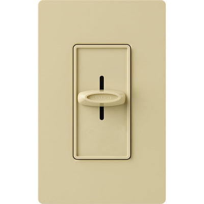 Lutron Skylark Slide-To-Off Dimmer, 1000W, Incandescent/Halogen Only, Single-Pole, 120V, S-1000H-IV, Ivory