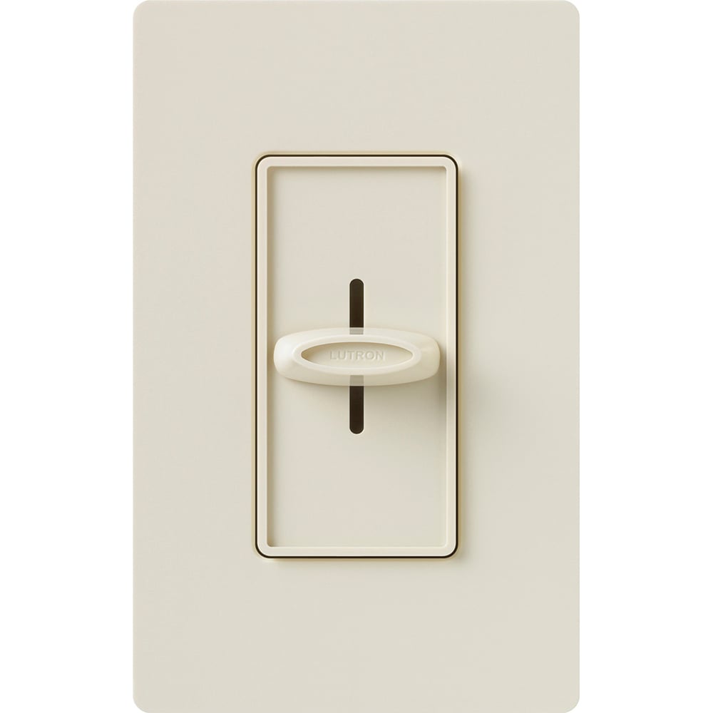 Lutron Skylark Slide-To-Off Dimmer, 1000W, Incandescent/Halogen Only, Single-Pole, 120V, S-1000H-LA, Light Almond