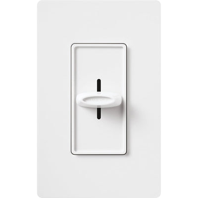 Lutron Skylark Slide-To-Off Dimmer, 1000W, Incandescent/Halogen Only, Single-Pole, 120V, S-1000H-WH, White