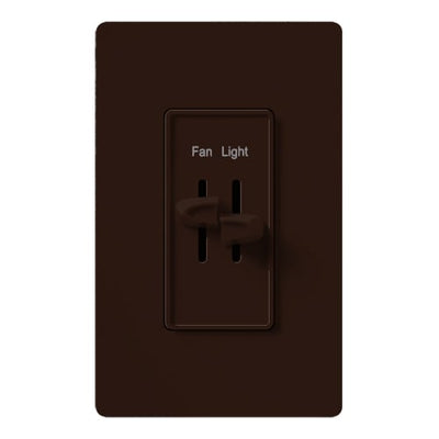 Lutron Skylark Dual Dimmer Switch and Fully Variable Fan Control, 300W Incandescent/Halogen and 2.5A Fan, No Neutral Required, S2-LFH-BR, Brown