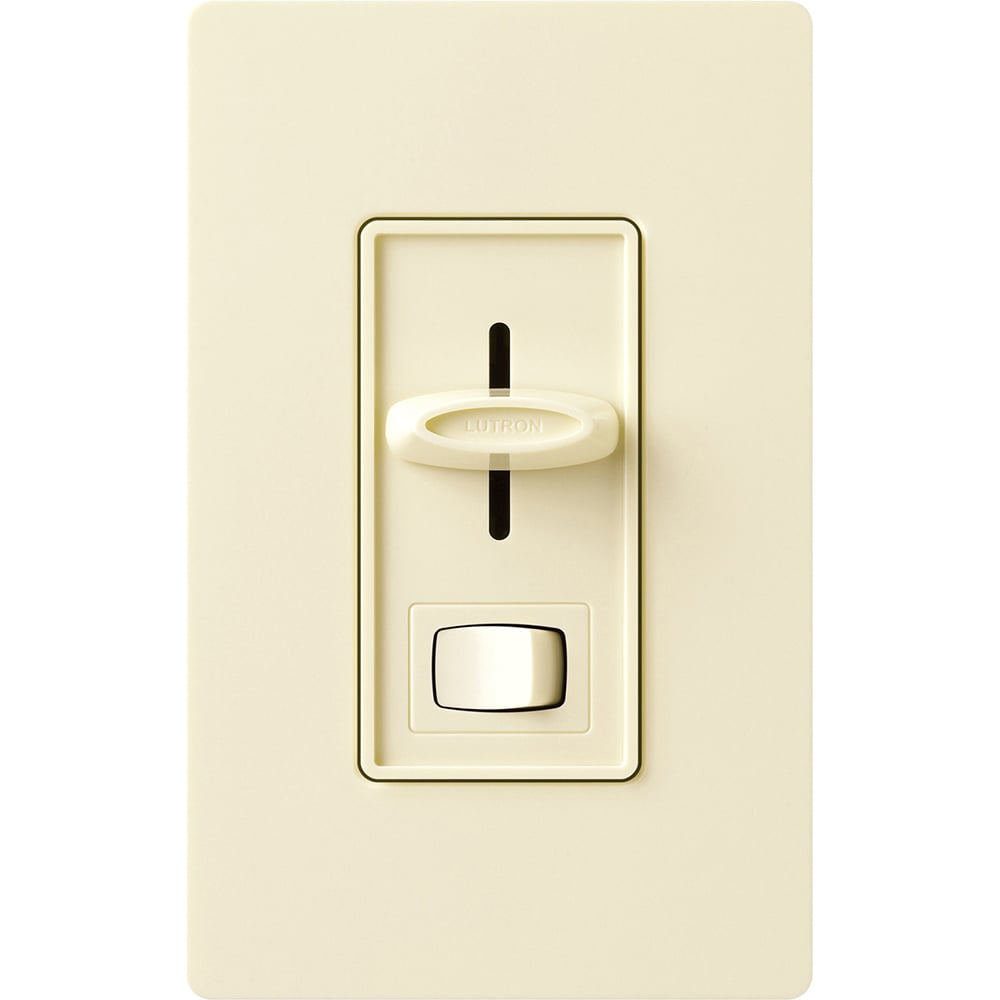 Lutron Skylark 3-Wire Dimmer Switch for Ballasts/LED Drivers, 6A, Single Pole, Neutral Required, Preset, 277V, SF-12P-277- in almond