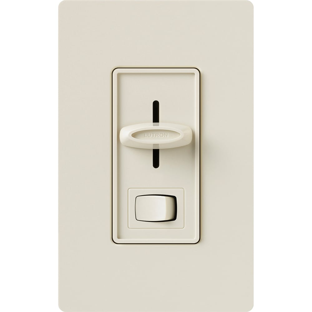Lutron Skylark 3-Wire Dimmer Switch for Ballasts/LED Drivers, 6A, Single Pole, Neutral Required, Preset, 277V, SF-12P-277- in light almond